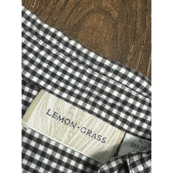 Vintage Lemon Grass Applique Button Shirt Halloween Black Check Trick-or-Treat M - Picture 11 of 13